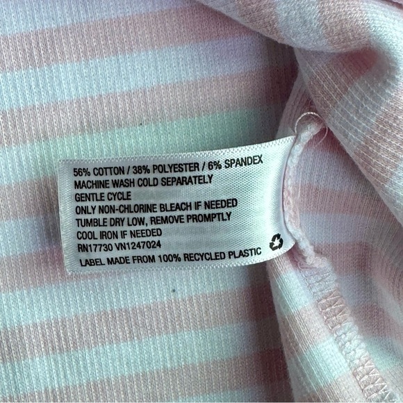 Stoney Clover Lane x Target Pink Striped Ribbed Cropped Tank Top Size L - Picture 6 of 9